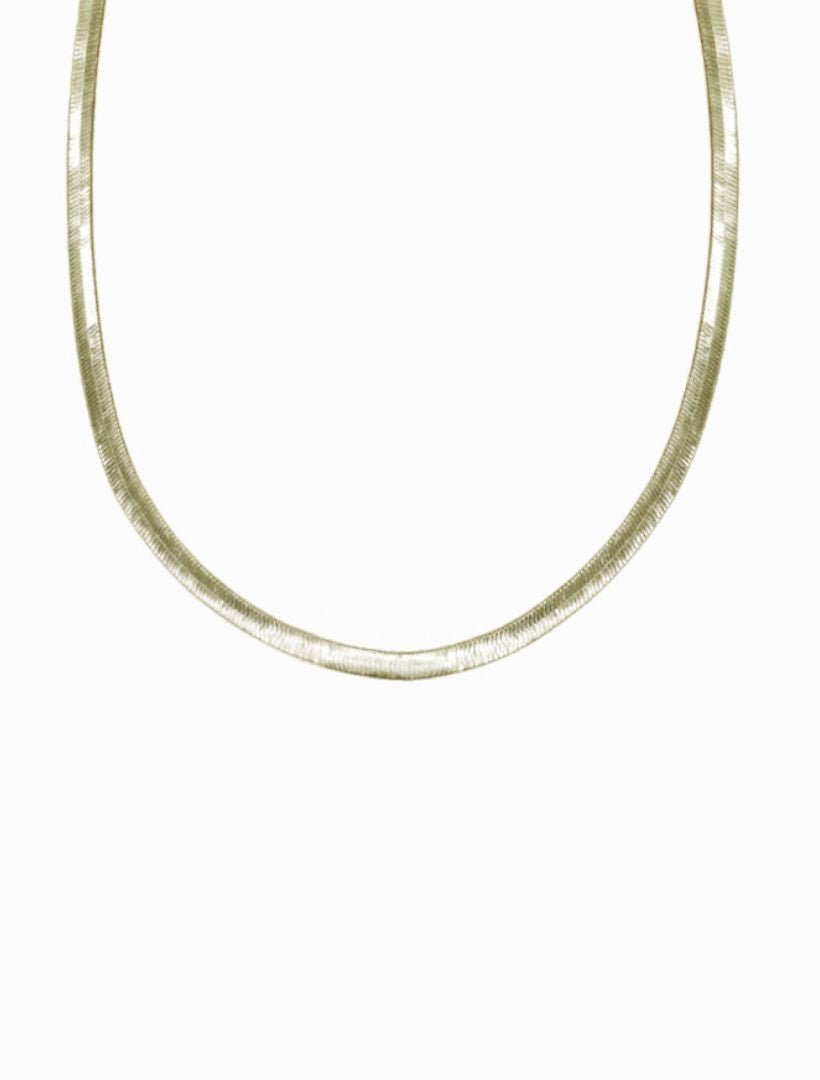 Flat Snake Chain Medium Gold - Zjoosh