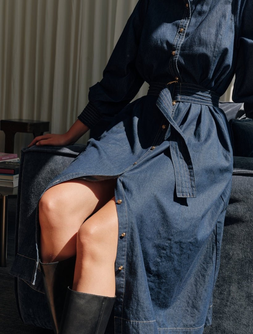 Fleur Denim Dress Indigo - Zjoosh