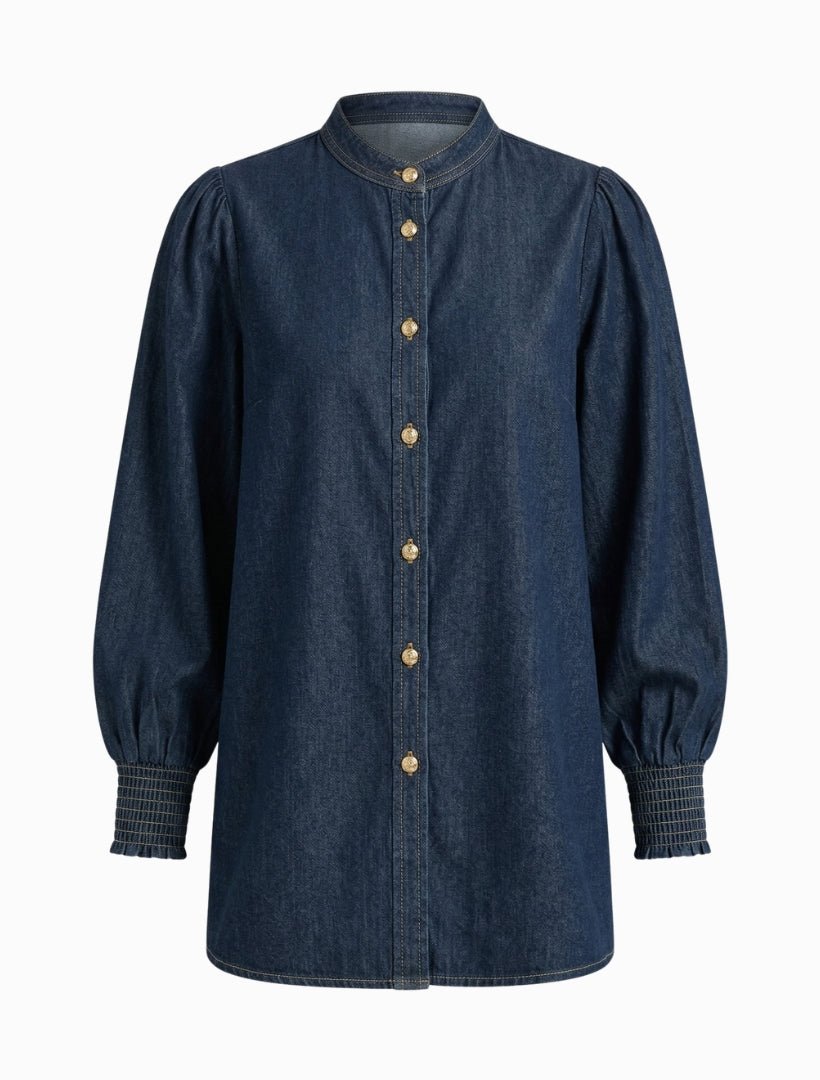Fleur Denim Shirt Indigo - Zjoosh