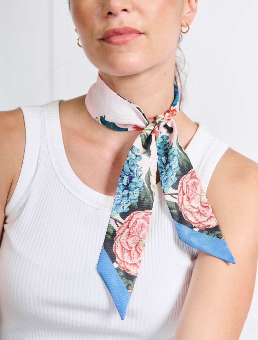 Floral Pink Narrow Scarf - Zjoosh
