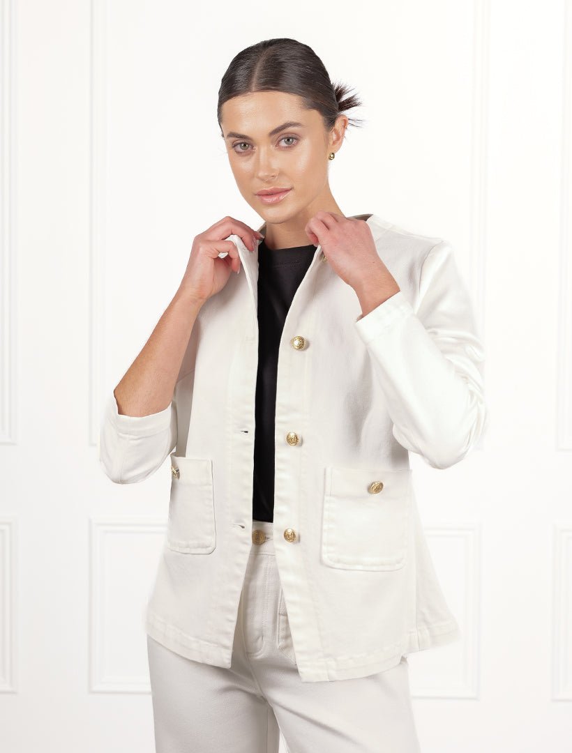 Florence Denim Jacket White - Zjoosh