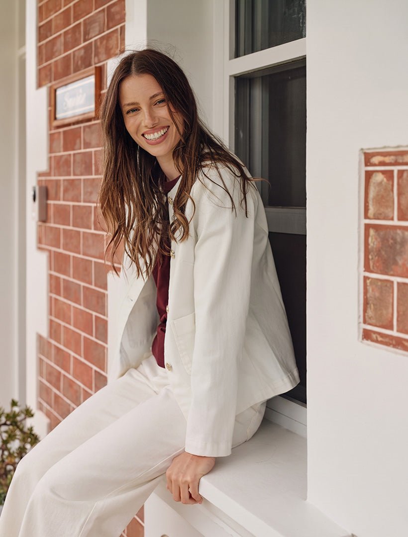 Florence Denim Jacket White - Zjoosh