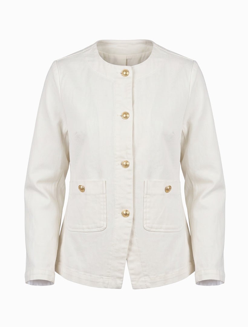 Florence Denim Jacket White - Zjoosh
