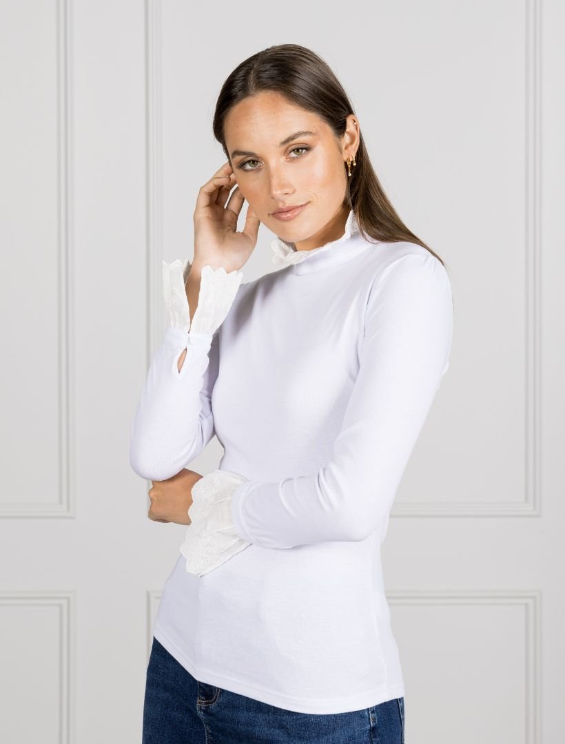 Freya Frill Top White - Zjoosh