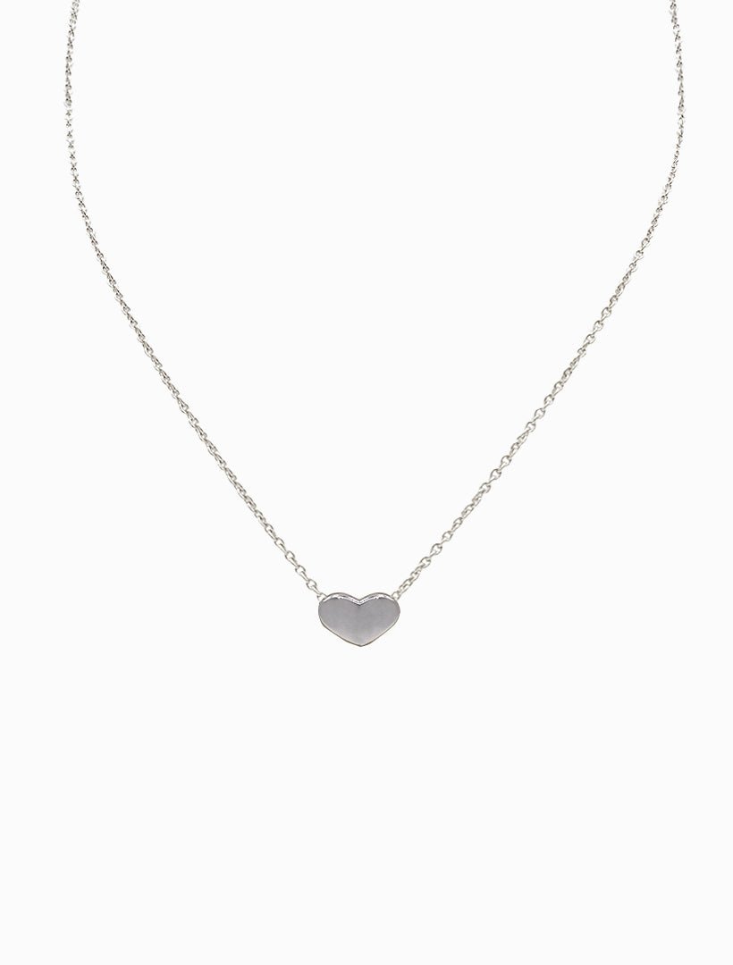 Full Heart Necklace Silver - Zjoosh