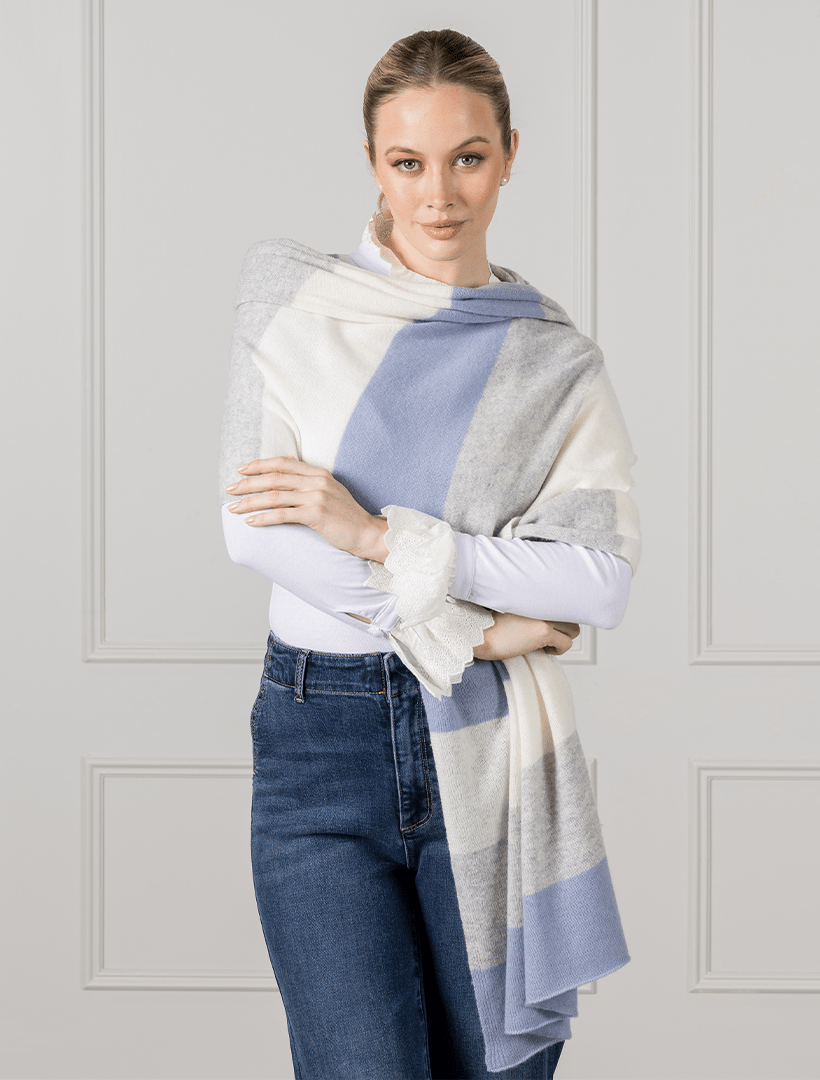 Gelato Striped Scarf Cloudy Blue - Zjoosh