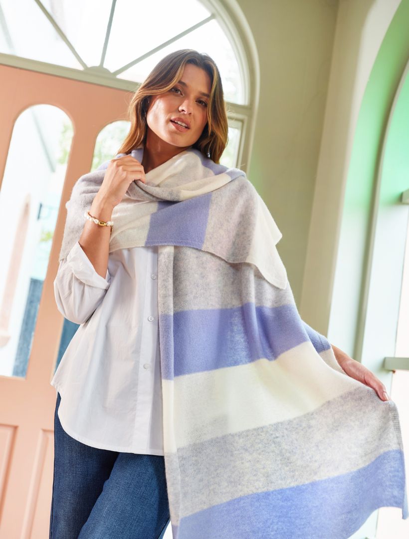 Gelato Striped Scarf Cloudy Blue - Zjoosh