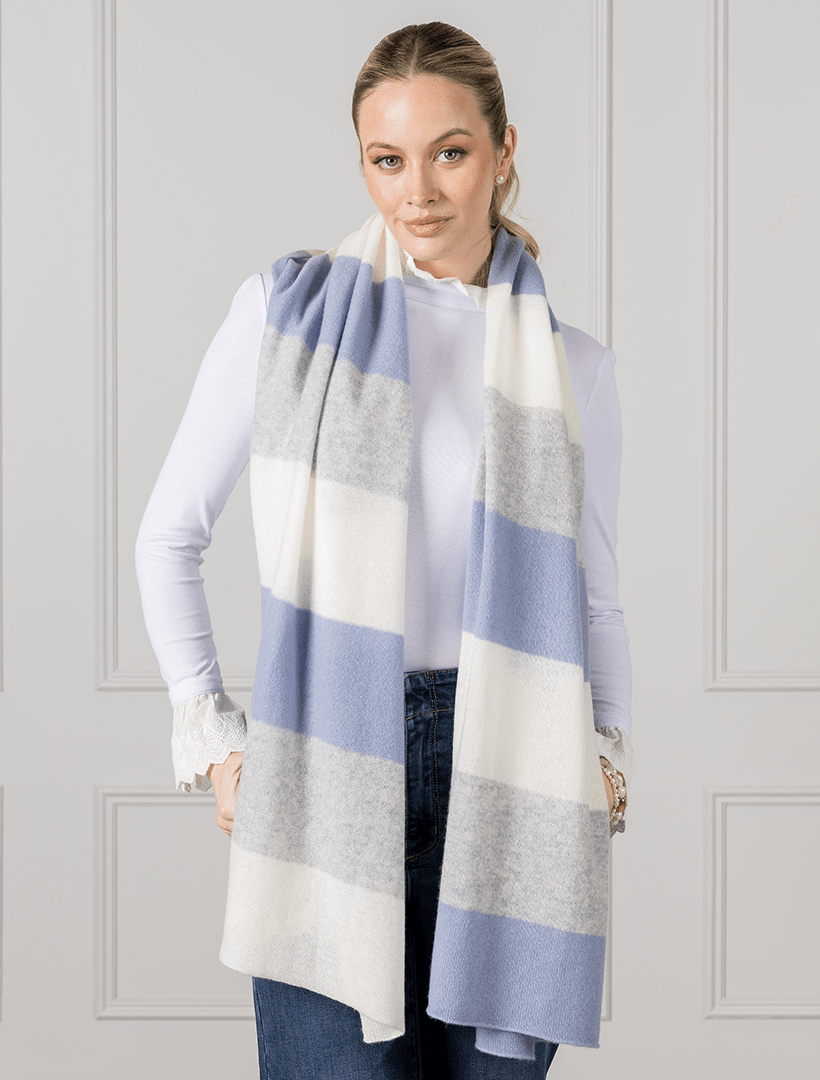 Gelato Striped Scarf Cloudy Blue - Zjoosh