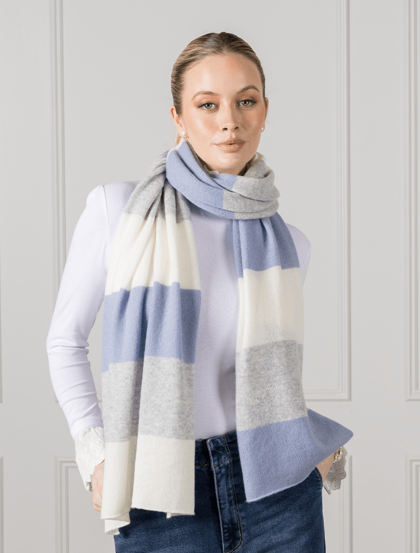 Gelato Striped Scarf Cloudy Blue - Zjoosh