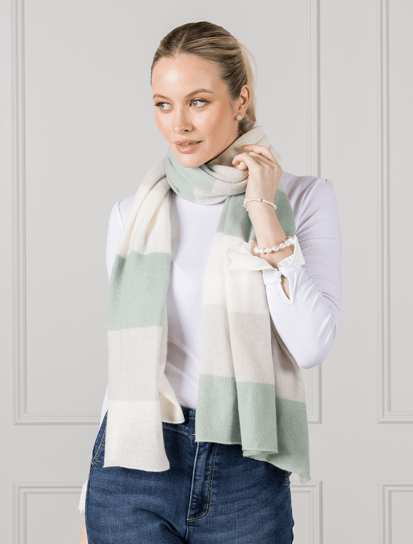 Gelato Striped Scarf Sage - Zjoosh