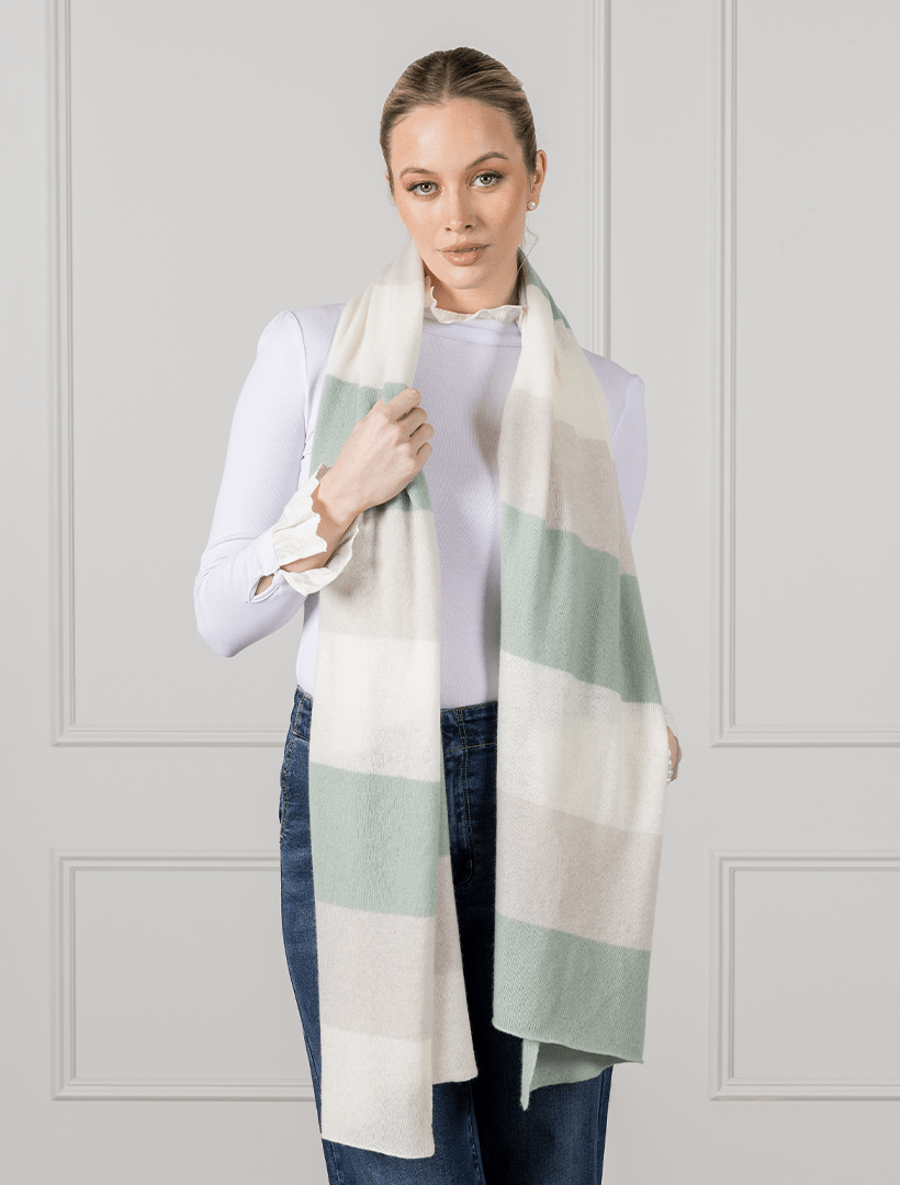 Gelato Striped Scarf Sage - Zjoosh