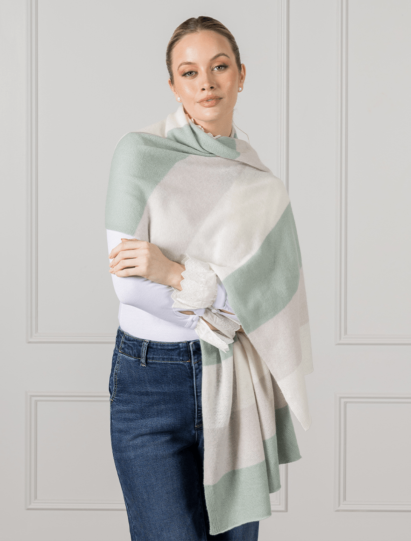 Gelato Striped Scarf Sage - Zjoosh