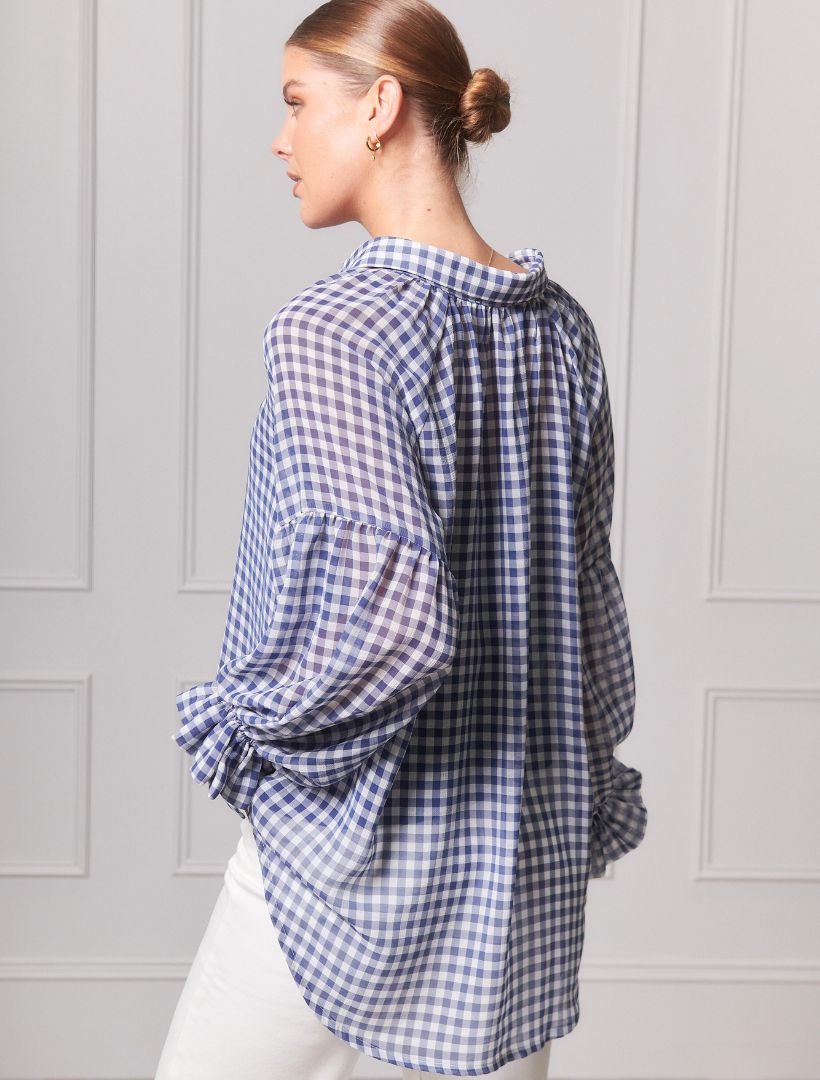 Gingham Jenny Shirt Navy - FINAL SALE - Zjoosh