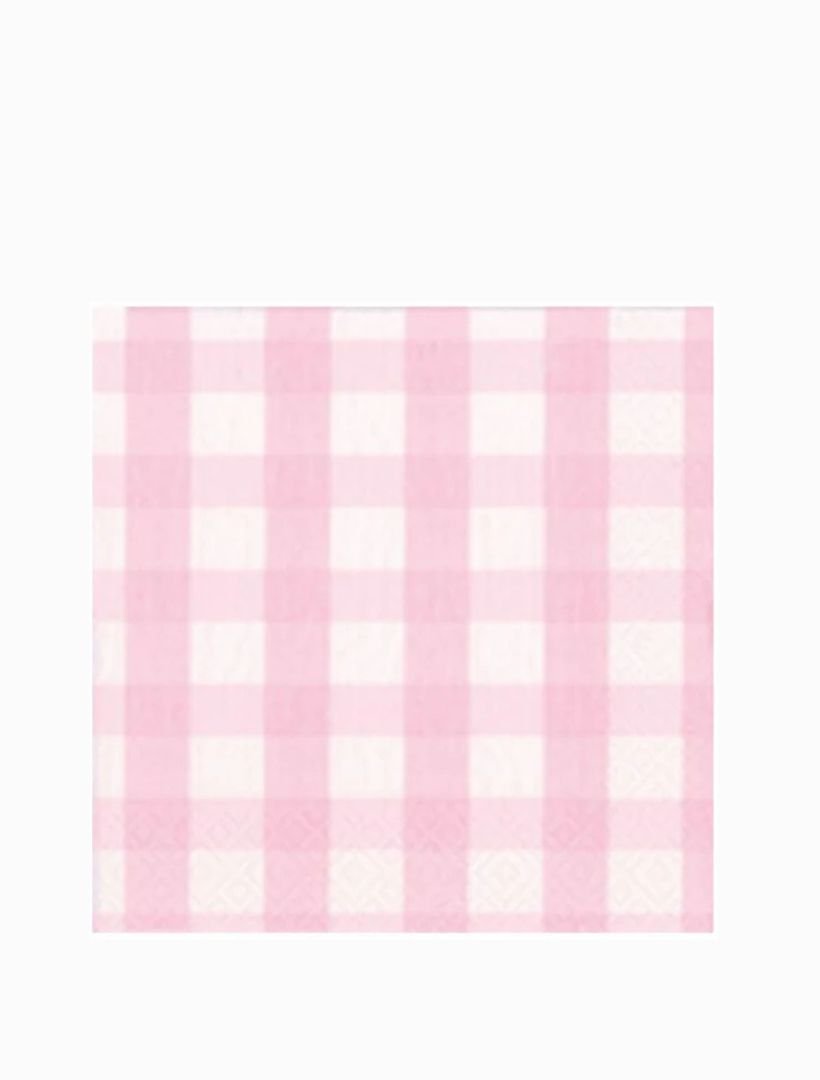 Gingham Pink Lunch Napkins 20pk - Zjoosh