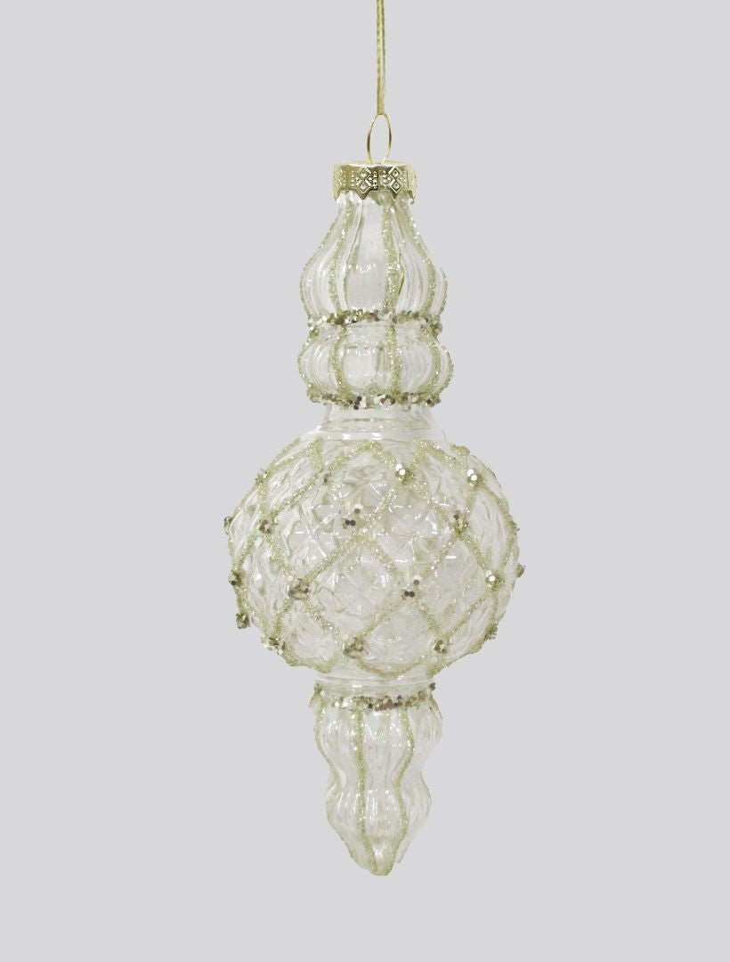 Glass Finial Bauble Clear - FINAL SALE - Zjoosh