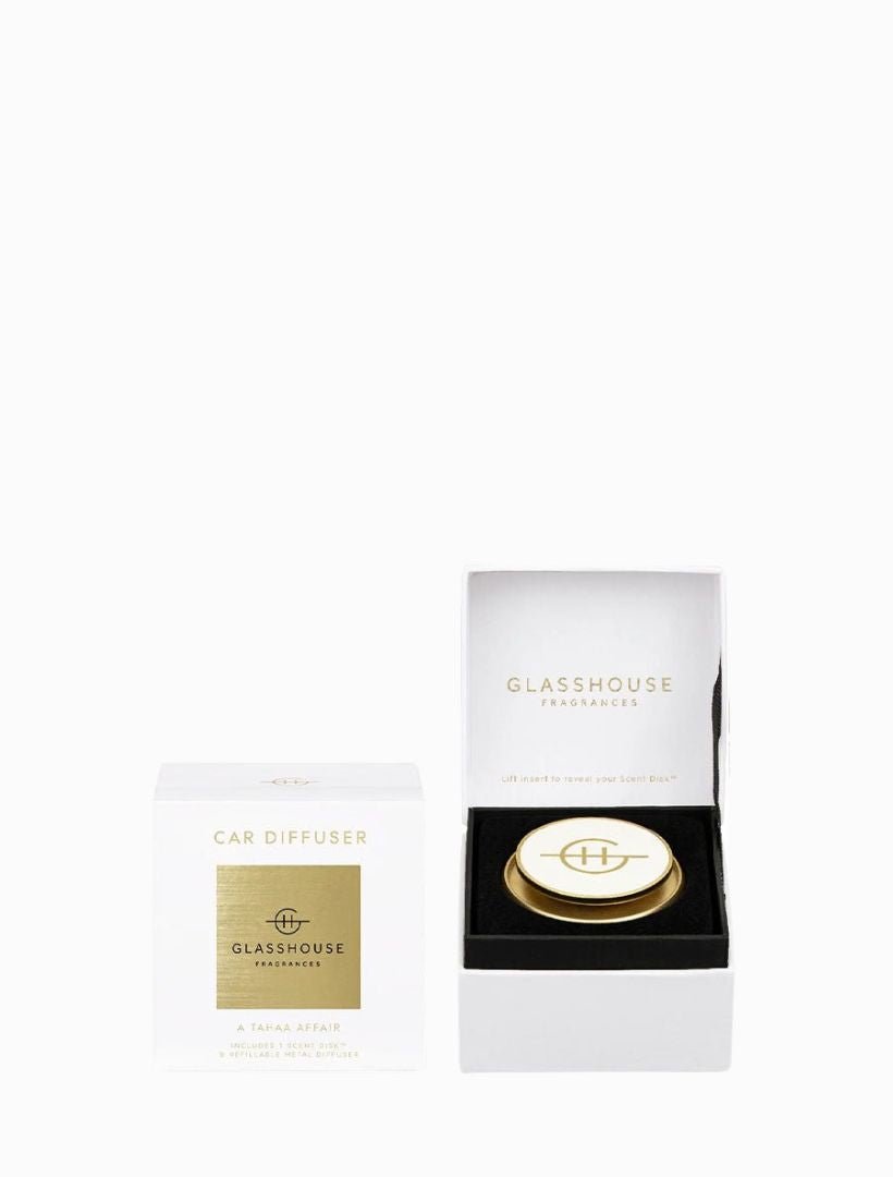 Glasshouse Fragrances Gold Car Diffuser A Tahaa Affair - Zjoosh