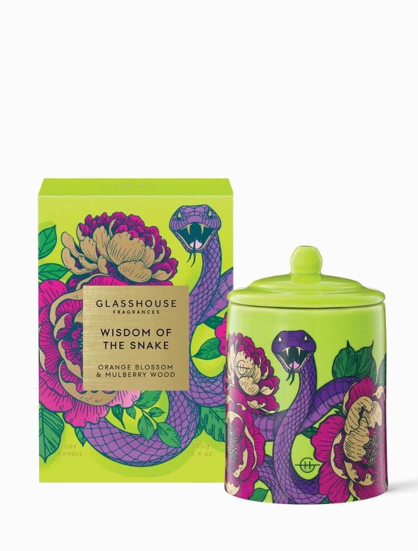 Glasshouse Wisdom of the Snake Candle 380G - Zjoosh