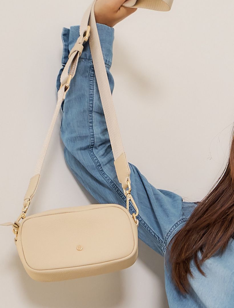Gloria Cross Body Bag Beige - Zjoosh