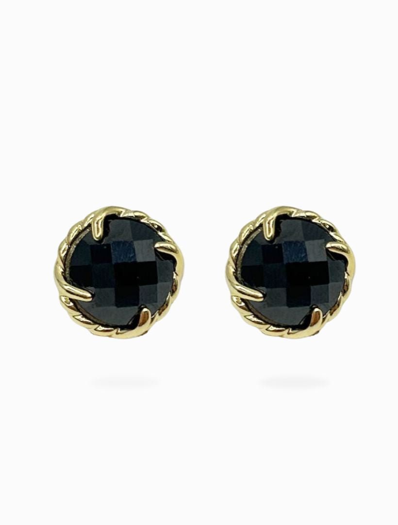 Gold and Black CZ Clip Ons - Zjoosh