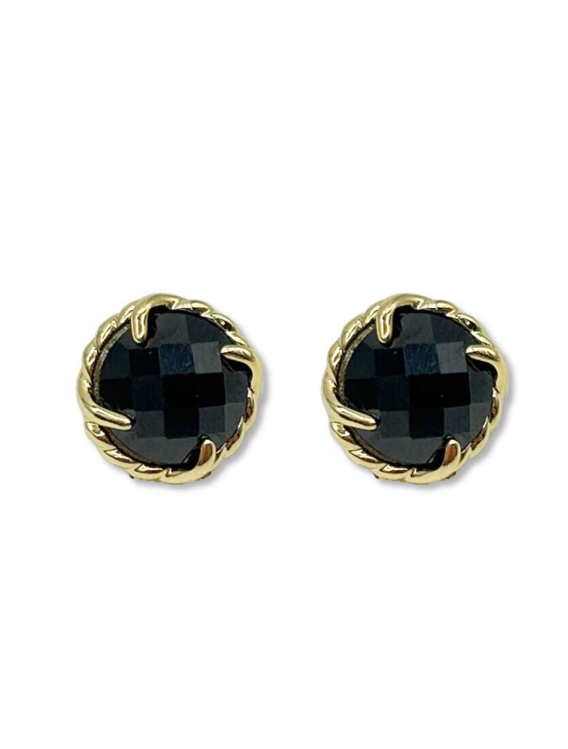 Gold and Black CZ Clip Ons - Zjoosh