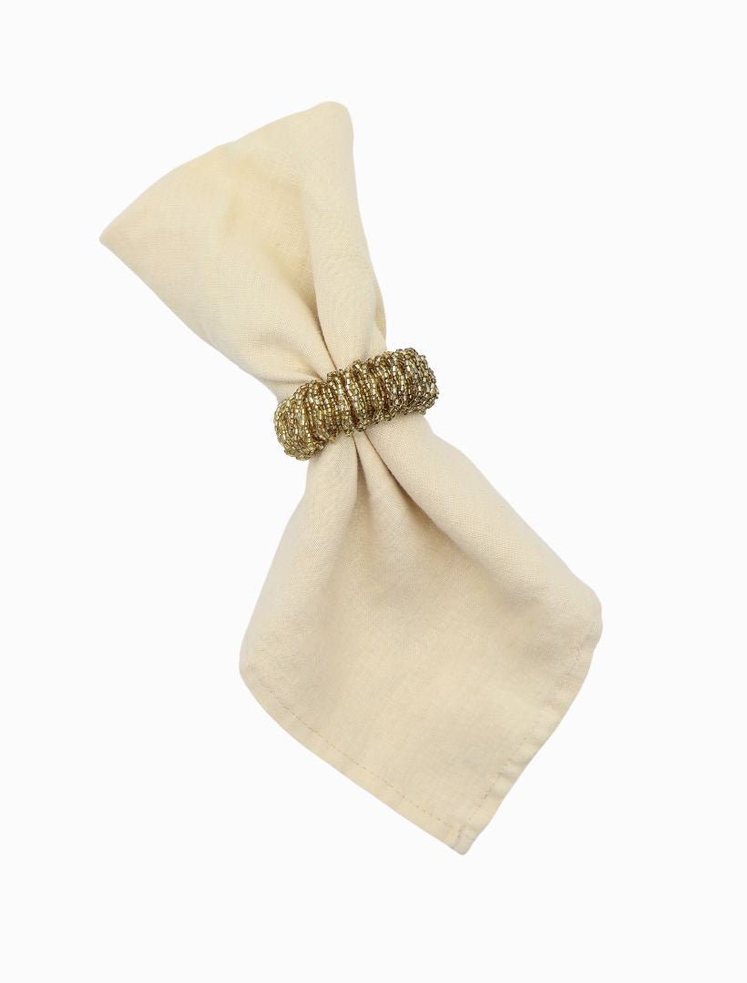 Gold Bead Wrap Napkin Ring Set of 12 - Zjoosh