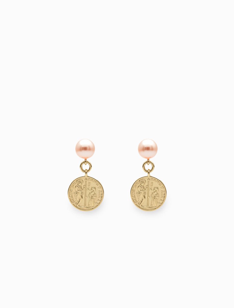 Gold Coin Studs Gold - Zjoosh