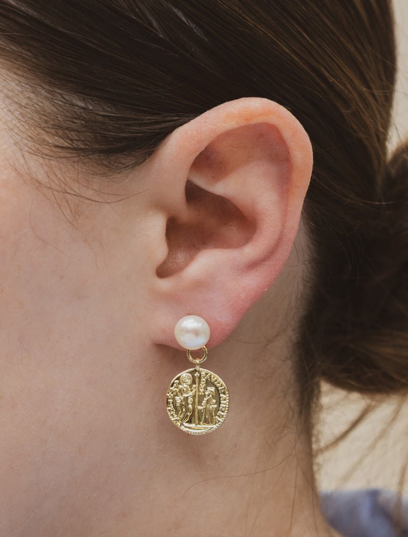 Gold Coin Studs Gold - Zjoosh