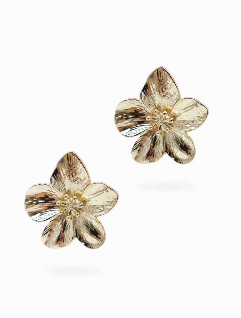 Gold Flower Studs - Zjoosh