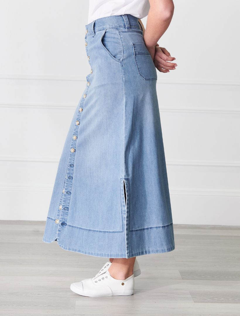 Goldie Summer Wash Denim Skirt - Zjoosh