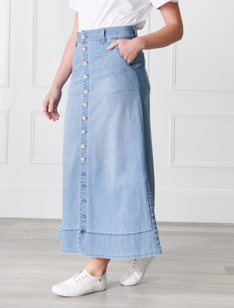 Goldie Summer Wash Denim Skirt - Zjoosh