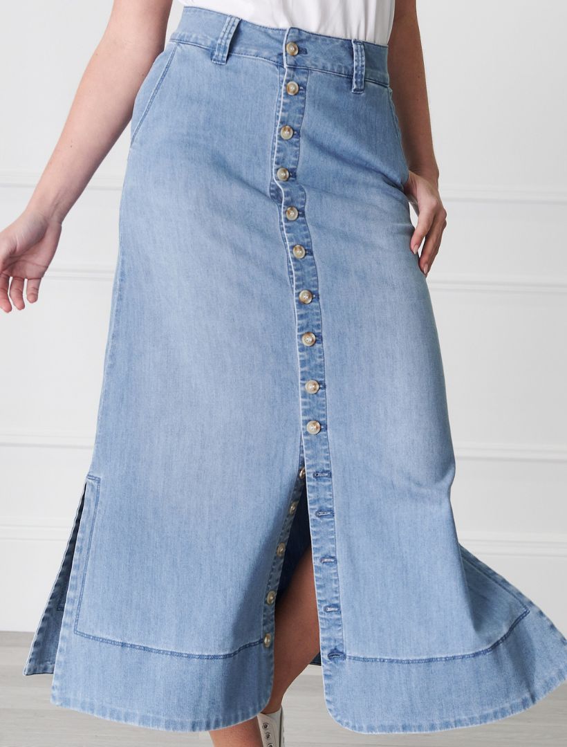 Goldie Summer Wash Denim Skirt - Zjoosh