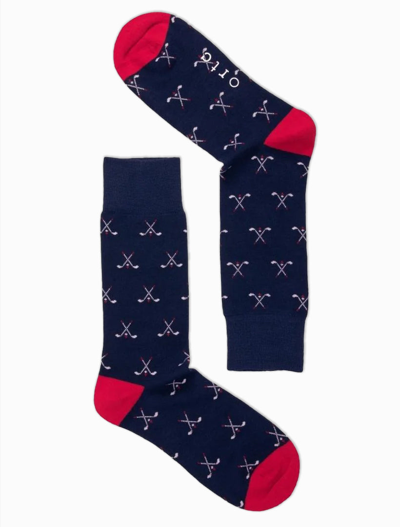 Navy gold clubs socks