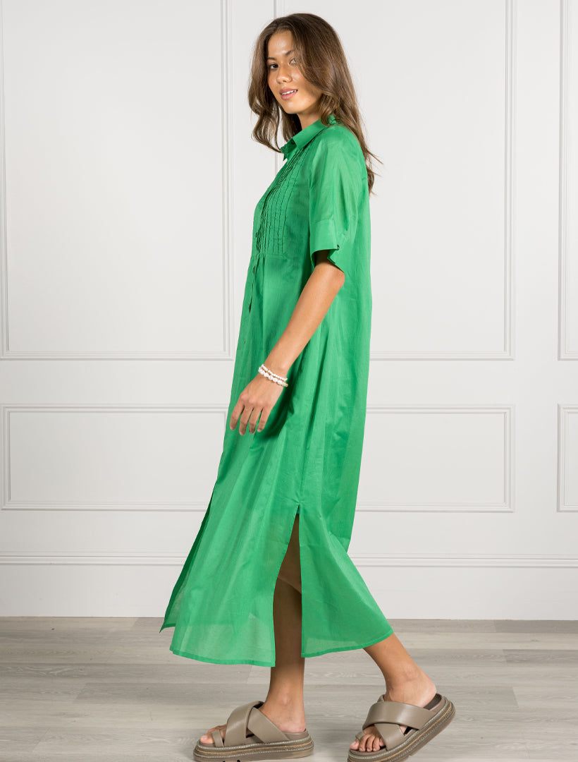 Side view - Green shirt dress