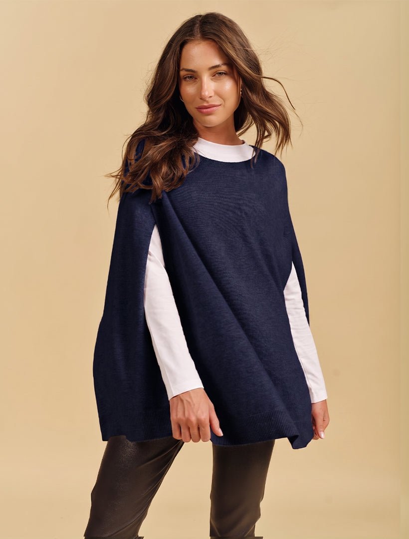 Gwyneth Cape Navy Free Size - Zjoosh