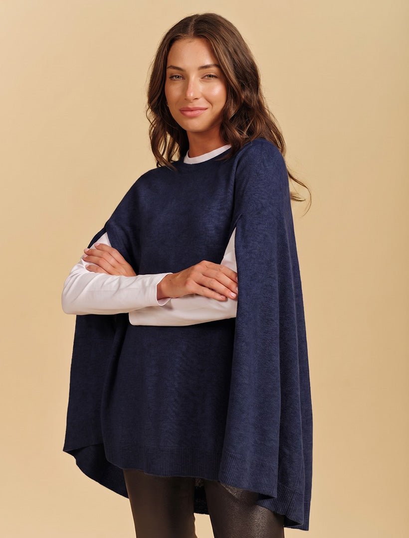 Gwyneth Cape Navy Free Size - Zjoosh