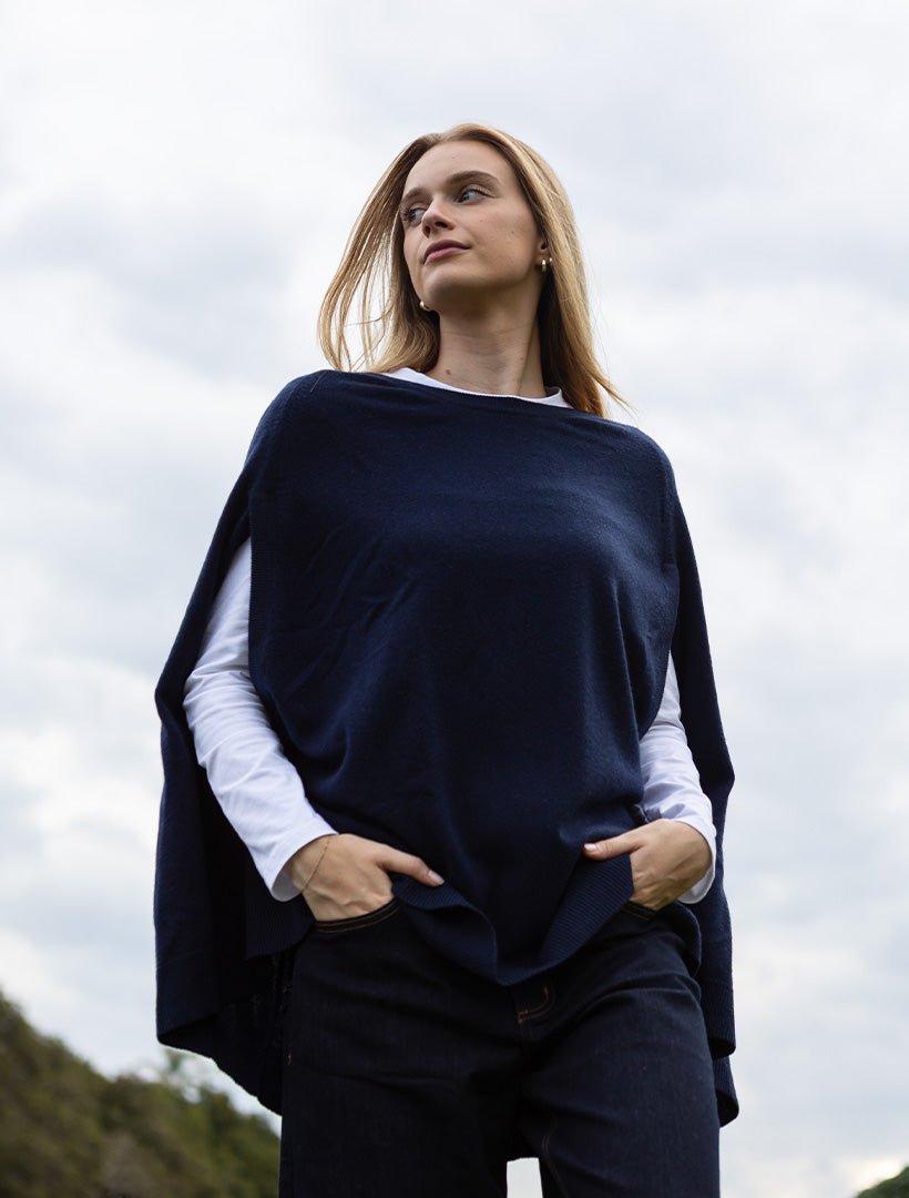 Gwyneth Cape Navy Free Size - Zjoosh