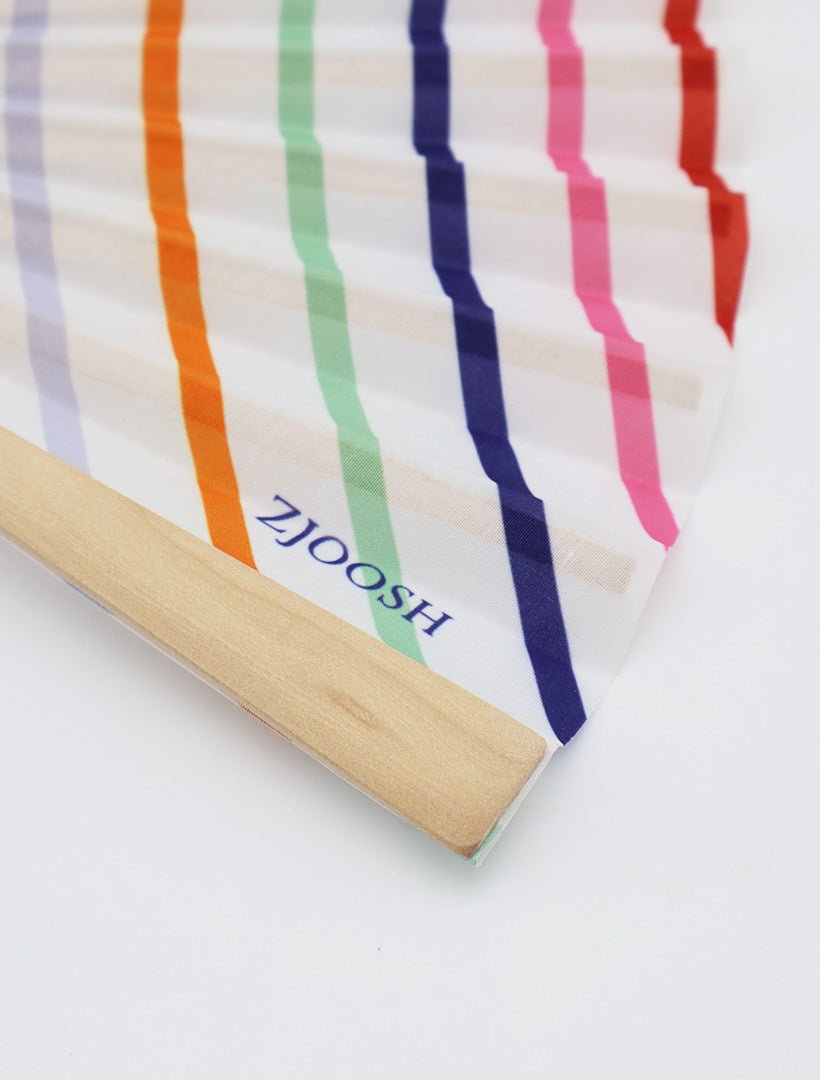 Hand Fan Coloured Stripes - Zjoosh