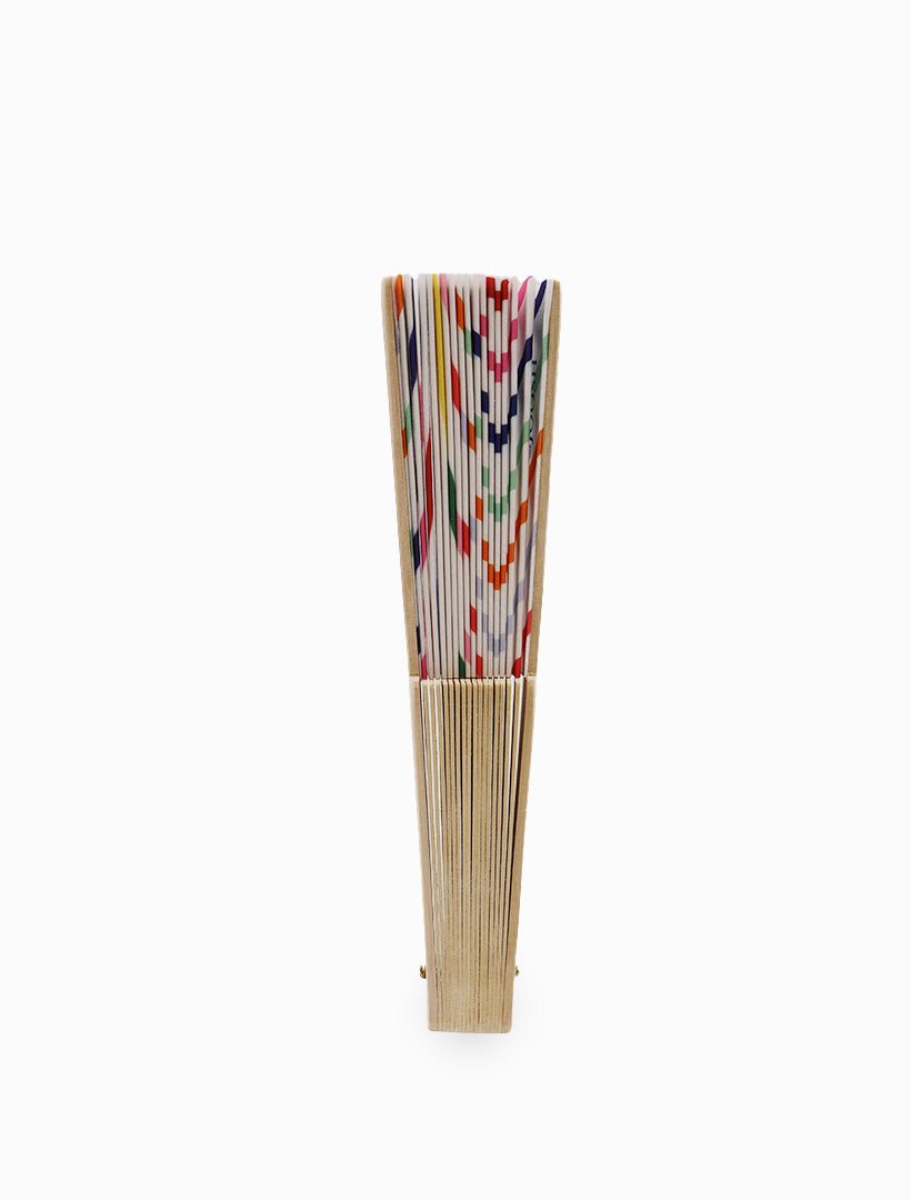 Hand Fan Coloured Stripes - Zjoosh