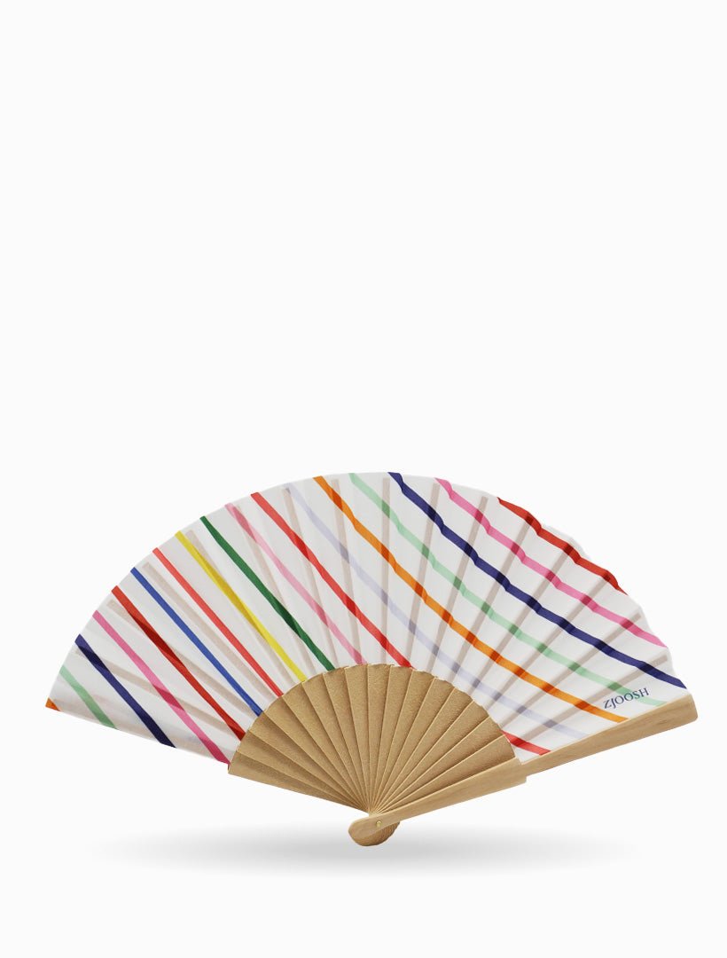 Hand Fan Coloured Stripes - Zjoosh
