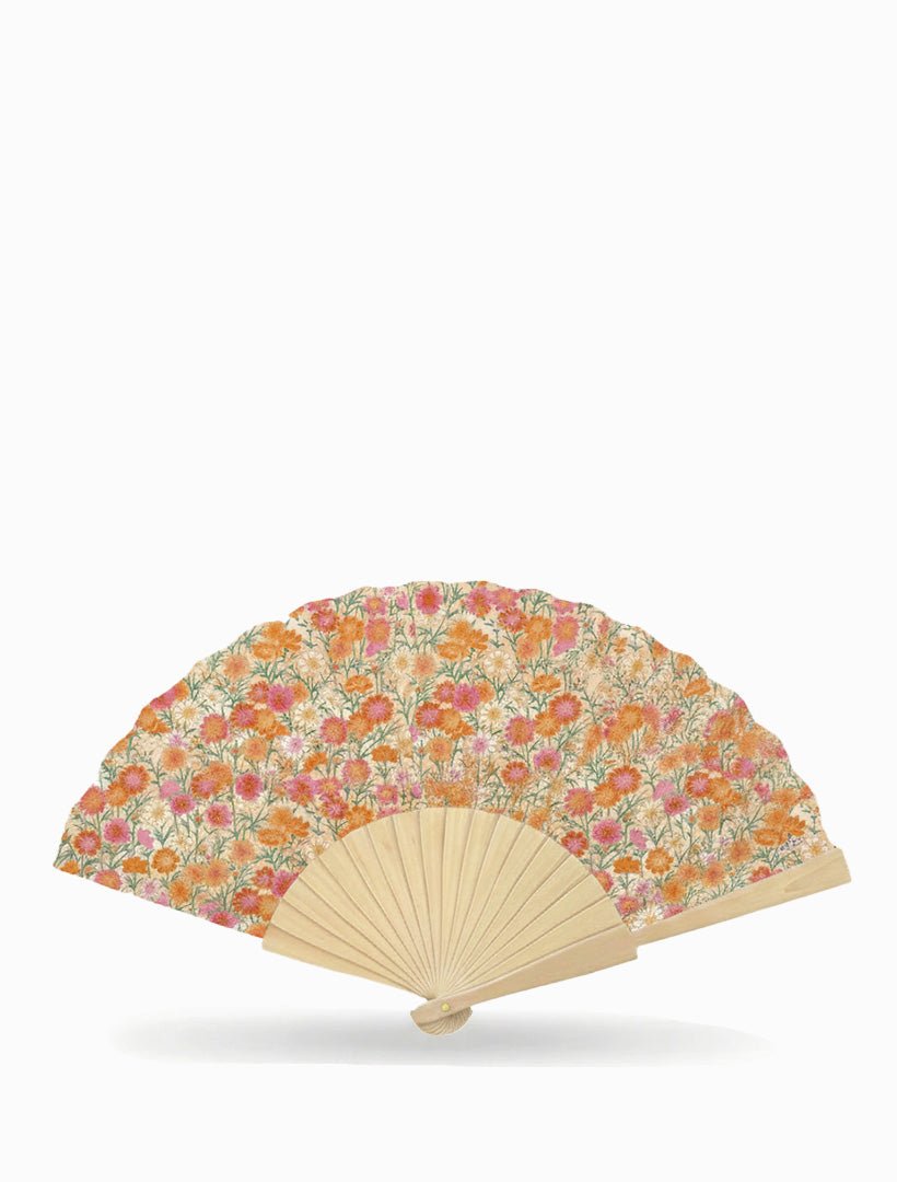 Hand Fan Orange Ditsy - Zjoosh