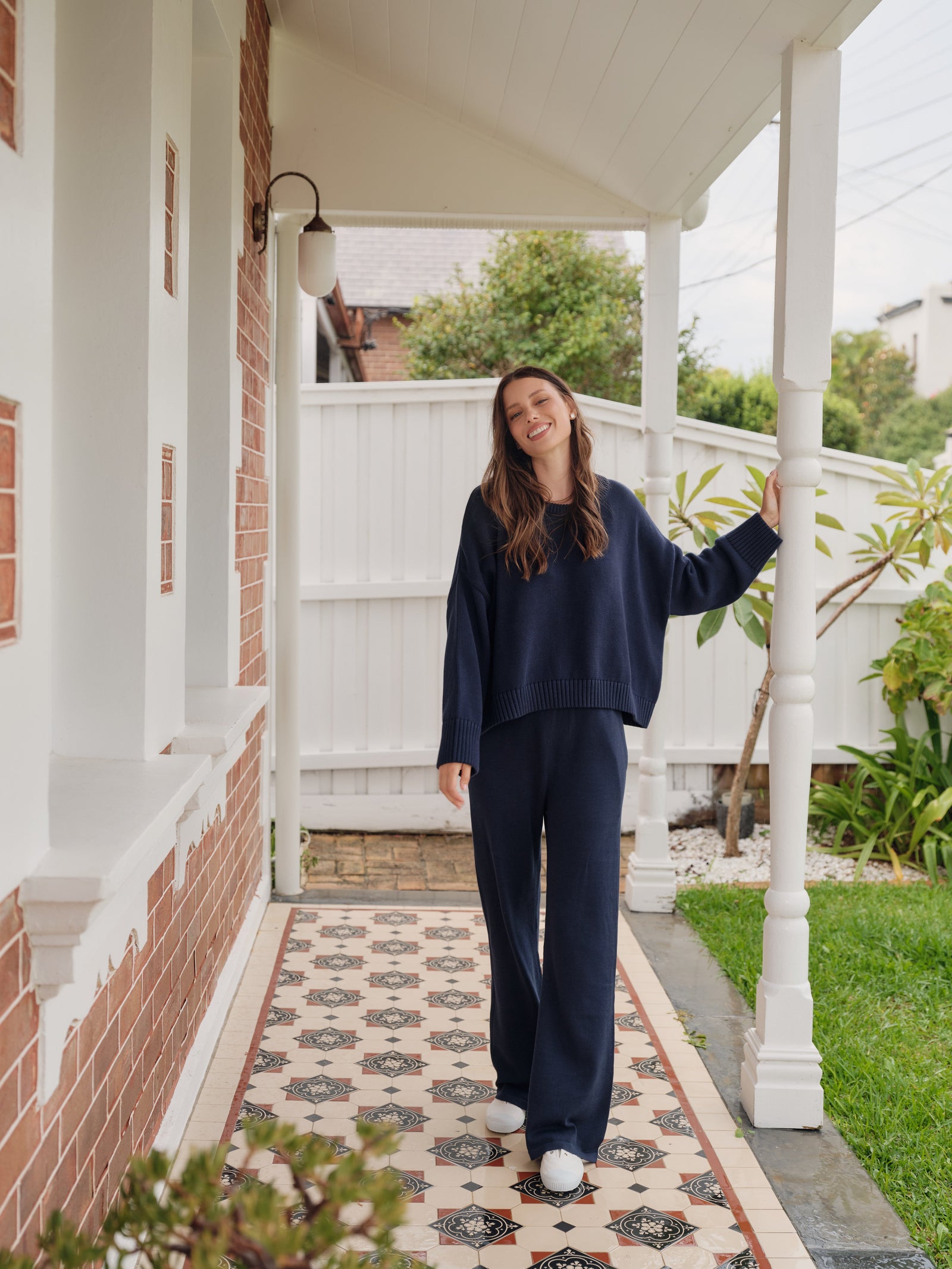 Hannah Knit Pants Navy - Zjoosh