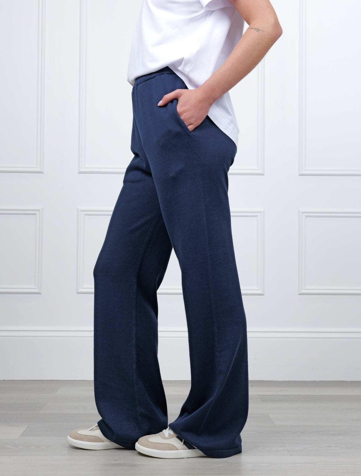 Hannah Knit Pants Navy - Zjoosh