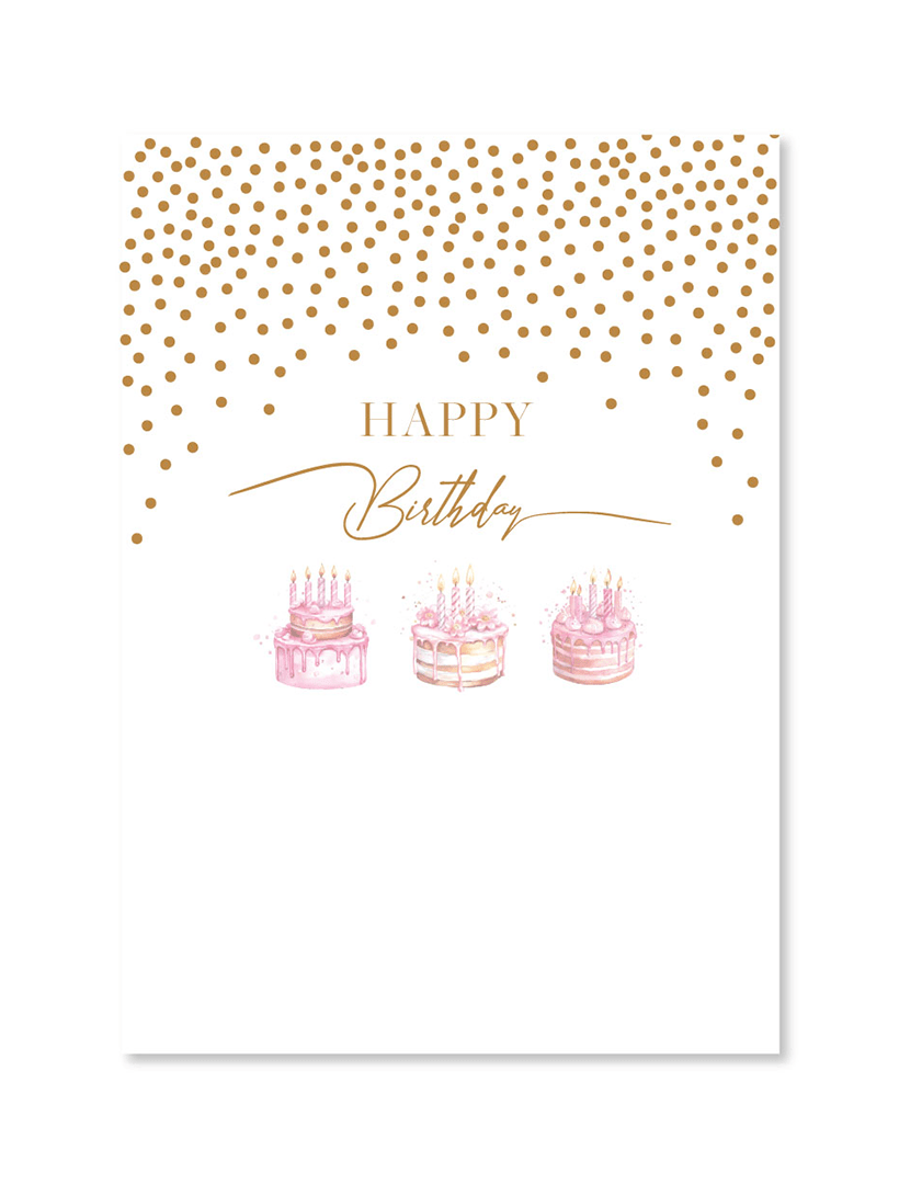 Happy Birthday 3 Cakes Card - Zjoosh