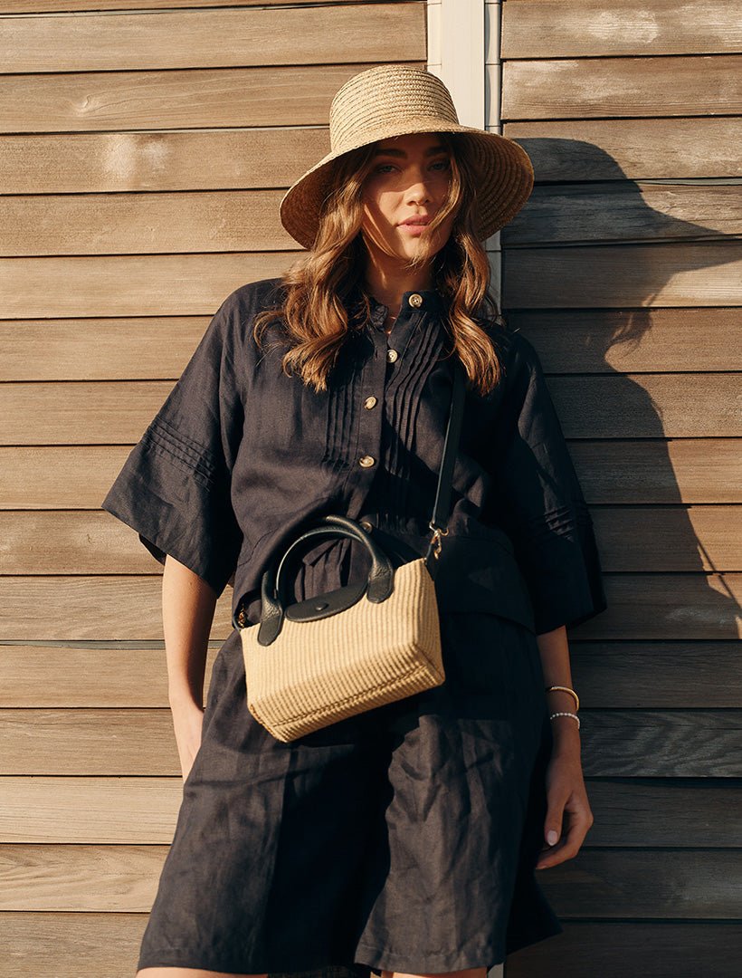 Harriet Linen Shacket Navy - FINAL SALE - Zjoosh