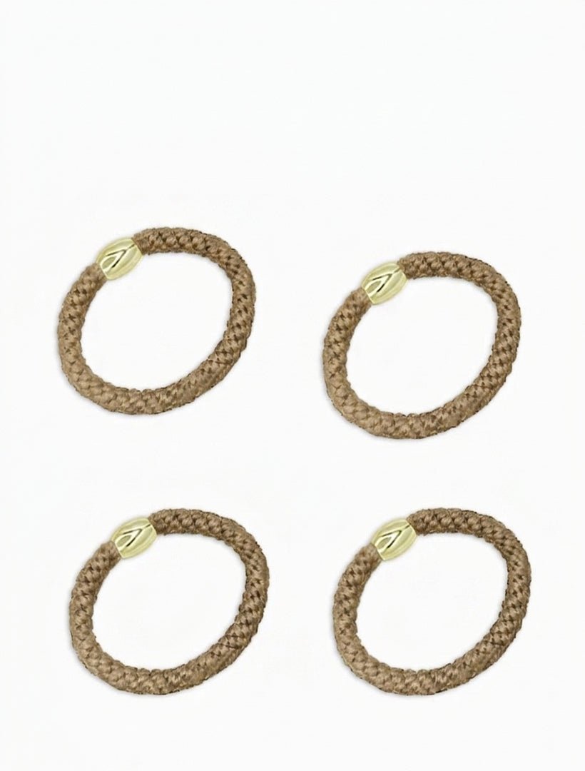 Harvey Hair Ties Set Beige - Zjoosh