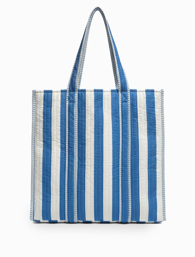 Isola Bella Tote Blue White Stripes