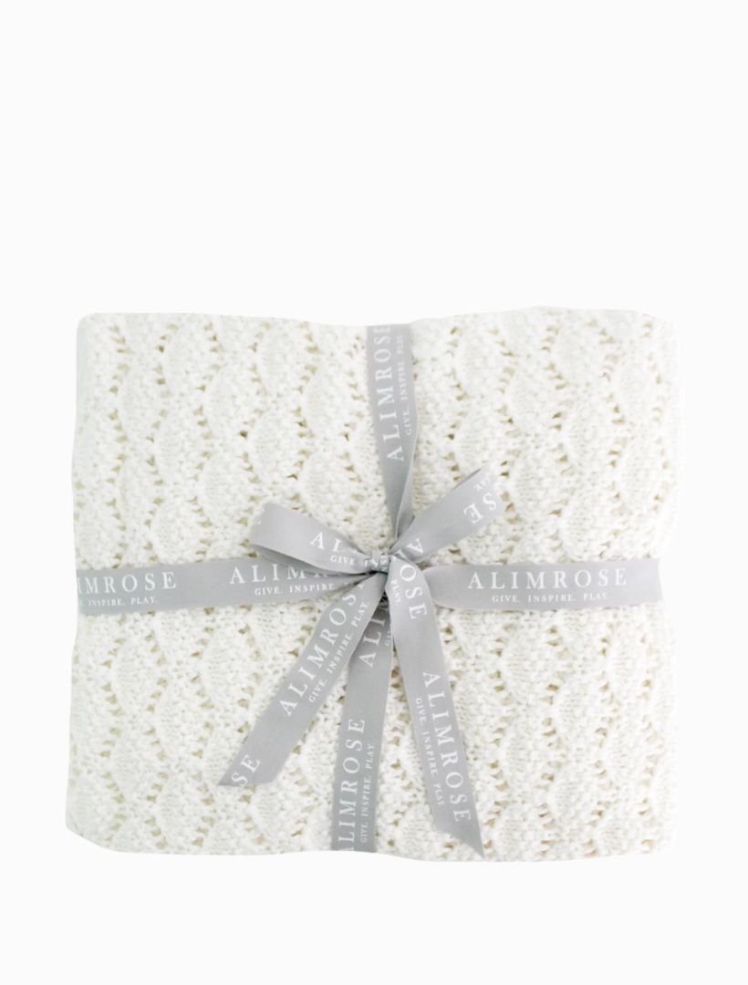 Heritage Knit Baby Blanket Ivory - Zjoosh