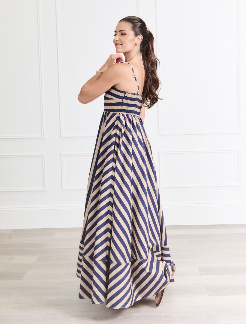 Hetty Dress Navy Tan - FINAL SALE - Zjoosh