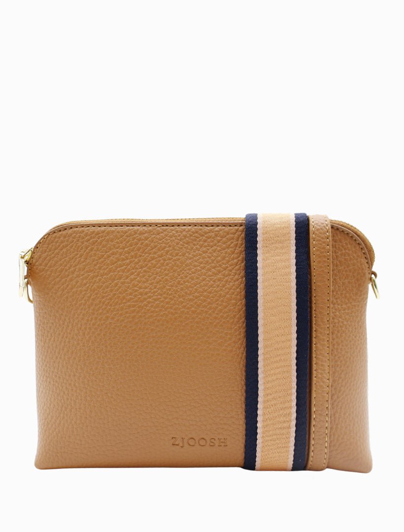 Hudson Cross Body Bag Tan - Zjoosh