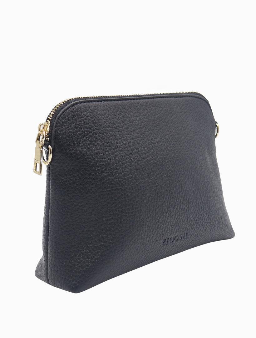 Side view - Black cross body bag